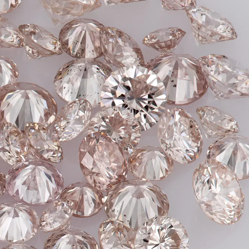 Brownish Pink Diamonds 0.25ct 1.8mm to 2.2mm mix scoop Pink Untreated Natural Diamonds Round|Melee|accents|Cape Yellow