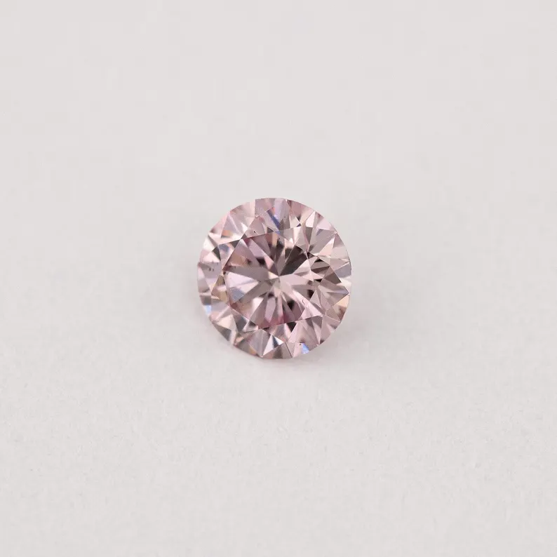Argyle Certified 0.13ct 7PR Fancy Rose Pink Natural Argyle Pink Diamond Round Brilliant