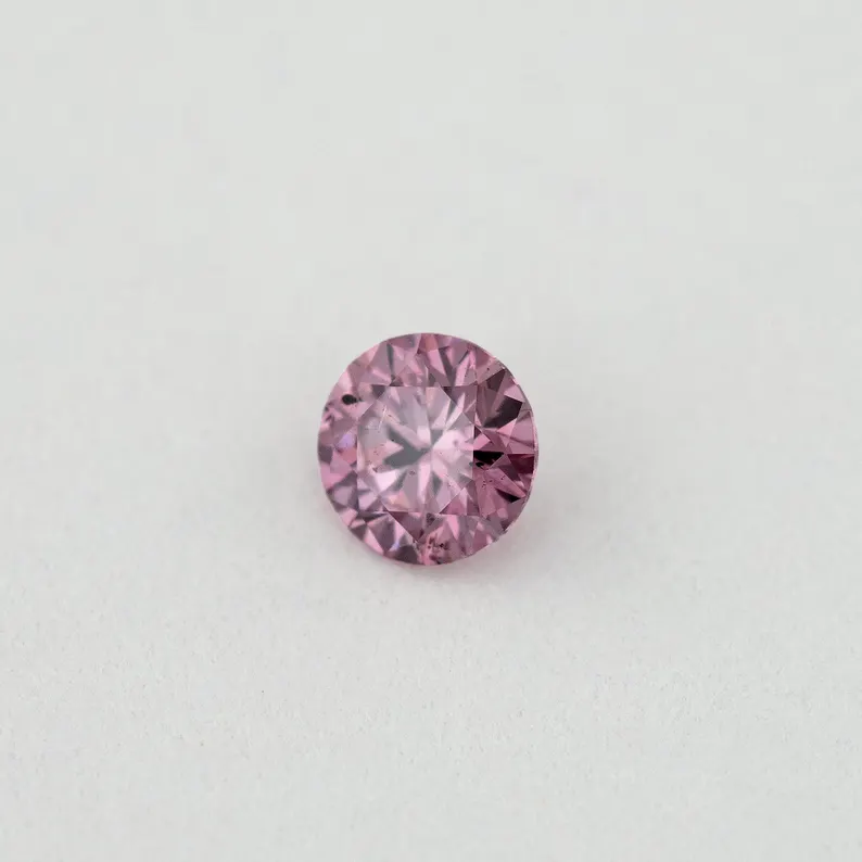 Argyle Certified 0.12ct 4PP Fancy Vivid Purple Pink Natural Argyle Pink Diamond Round Brilliant