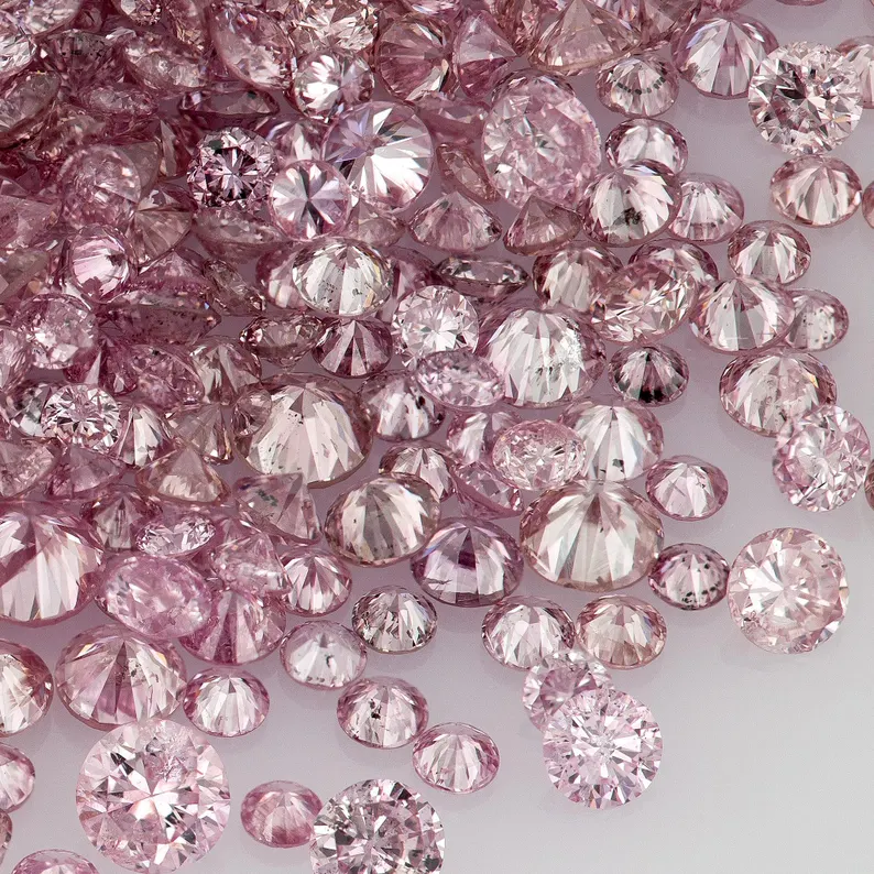 Argyle Pink Diamonds 0.25ct 0.8mm to 1.8mm mix scoop Deluxe Dark Pink Diamonds Untreated Natural Pink Diamond Round|Melee|accents|Argyle