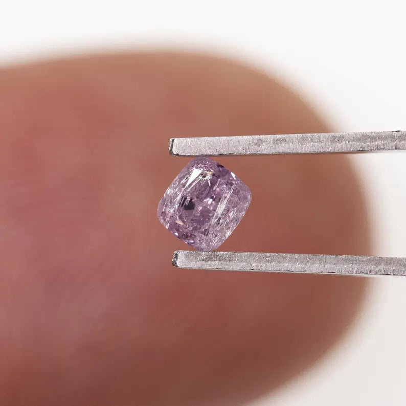 0.18ct Fancy Vivid Pink Untreated Loose Natural Pink Diamond Cushion I3