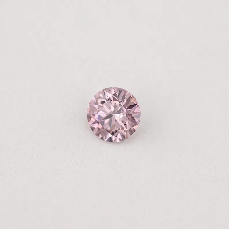 Argyle Certified 0.08ct 7P Fancy Pink Natural Argyle Pink Diamond Round Brilliant