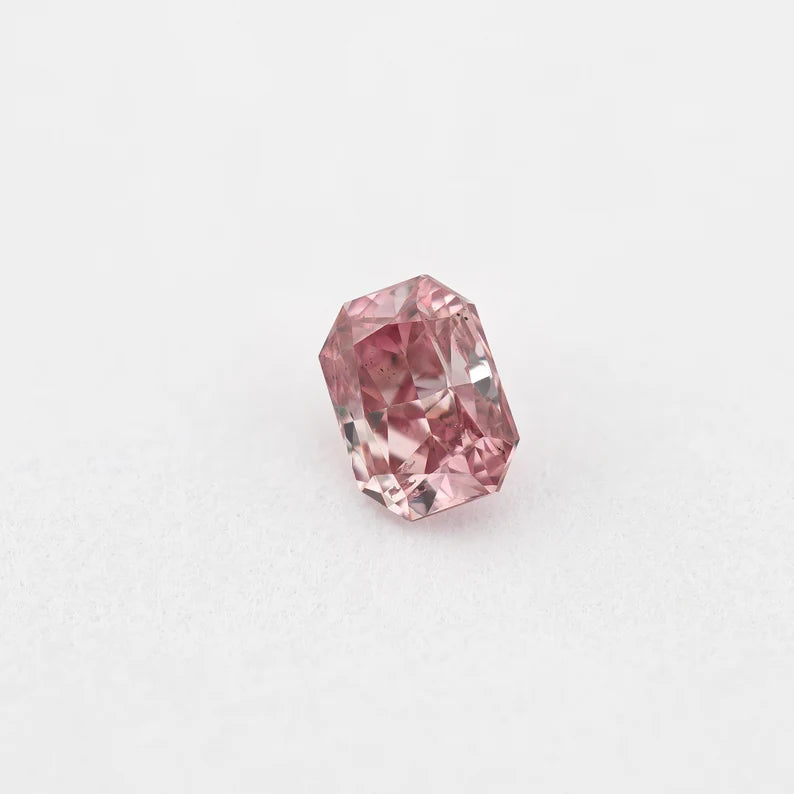 GIA Certified 0.14 Ct. Untreated Fancy Intense Pink Natural Diamond Radiant Solitaire |Custom Jewelry|Certificate|natural color|rare