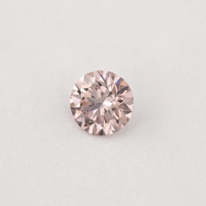 Argyle Certified 0.19ct PC1 Fancy Pink Champagne Natural Argyle Pink Diamond Round Brilliant