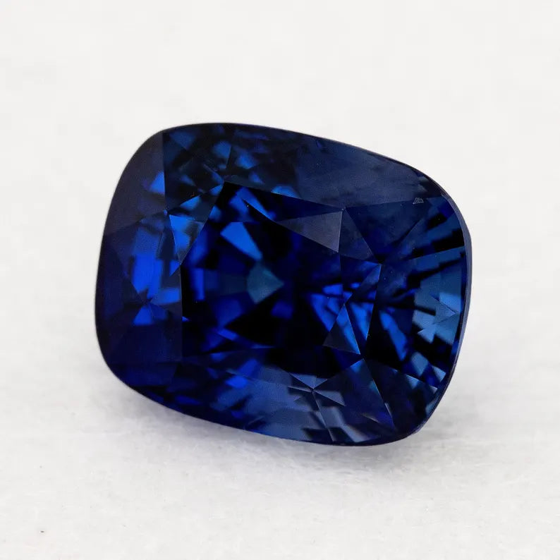 GRS Certified 5.41 ct. Natural Blue Sapphire Cushion Ceylon Sri Lanka Heated