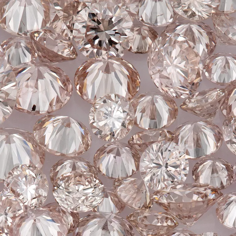 Brownish Pink Diamonds 0.25ct 1.8mm to 2.2mm mix scoop Pink Untreated Natural Diamonds Round|Melee|accents|Cape Yellow