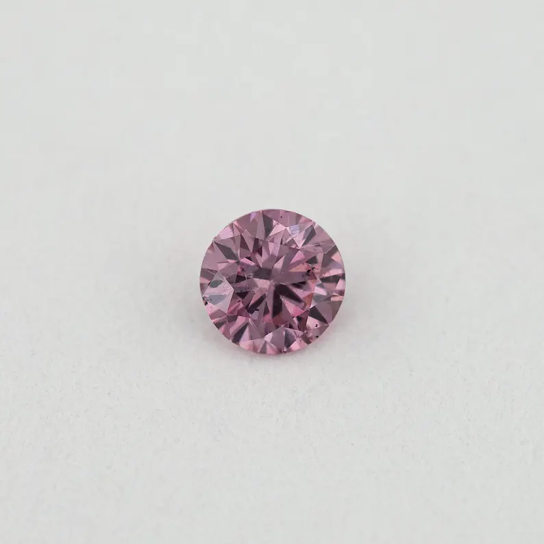 Argyle Certified 0.12ct 4PP Fancy Vivid Purple Pink Natural Argyle Pink Diamond Round Brilliant