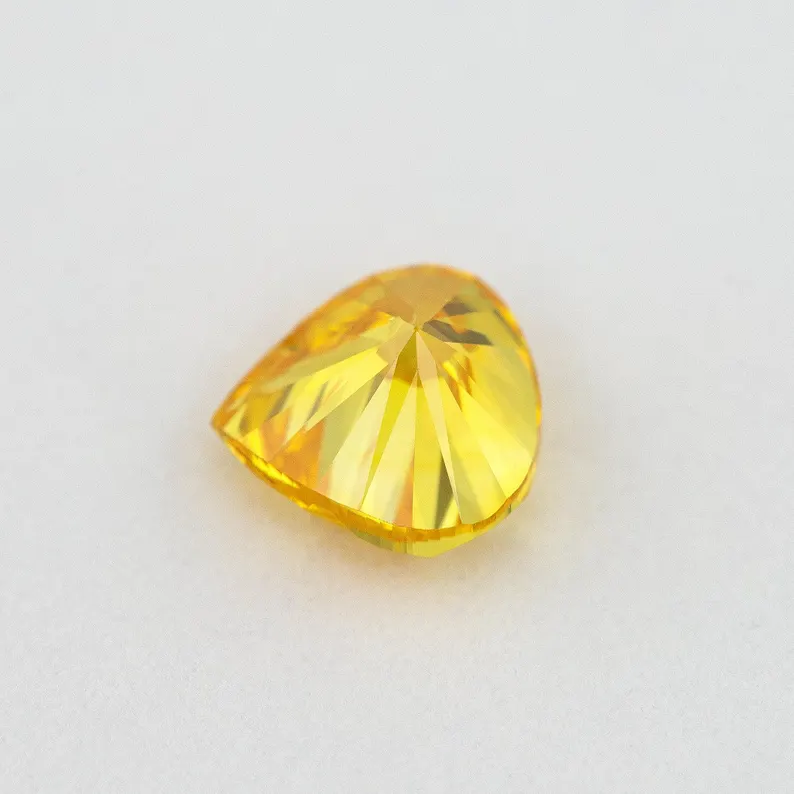 GIA Certified 0.51ct Fancy Vivid Orange Yellow Natural Yellow Diamond Heart SI1