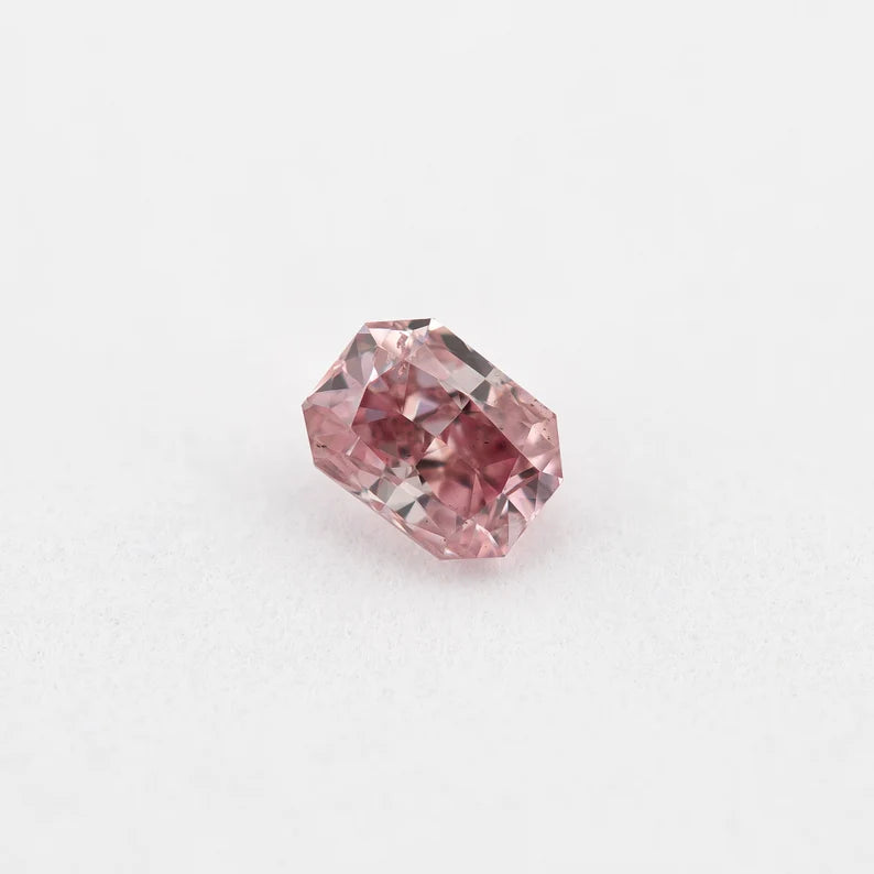 GIA Certified 0.14 Ct. Untreated Fancy Intense Pink Natural Diamond Radiant Solitaire |Custom Jewelry|Certificate|natural color|rare