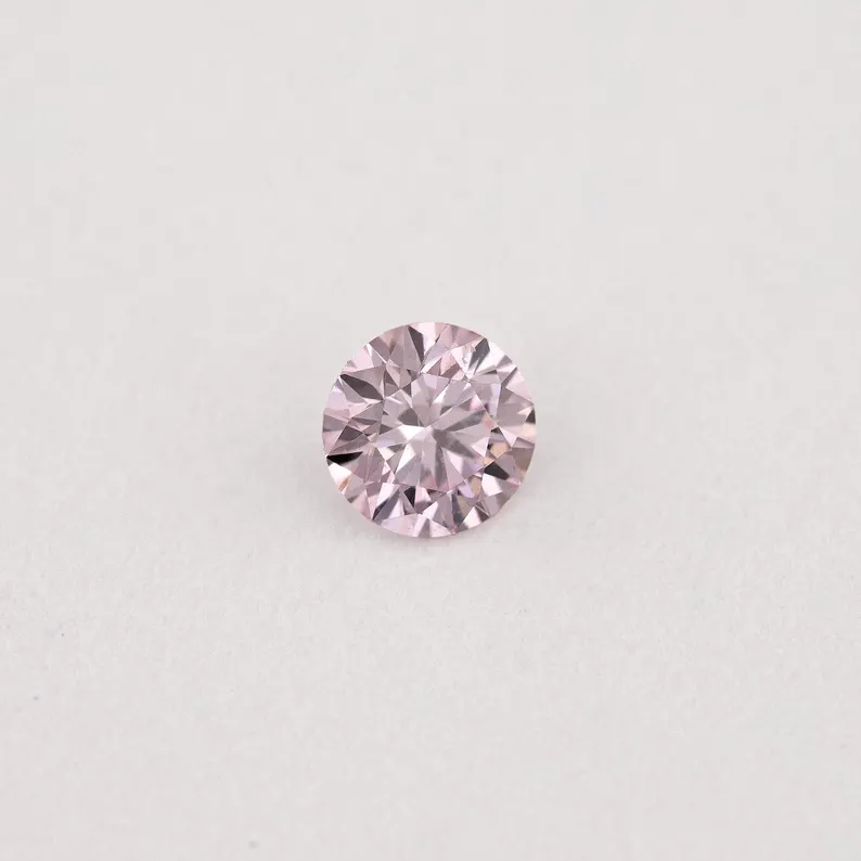 Argyle Certified 0.9ct PC1 Fancy Pink Champagne Natural Argyle Pink Diamond Round Brilliant