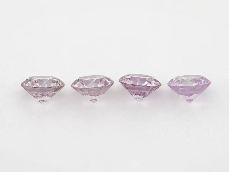 0.36ct of 4pcs 2.80mm Fancy Intense Purplish Pink Natural Pink Diamonds Set Round Brilliant SI1 Untreated 100% Natural