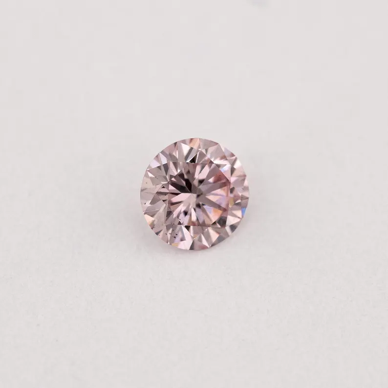 Argyle Certified 0.13ct 7PR Fancy Rose Pink Natural Argyle Pink Diamond Round Brilliant