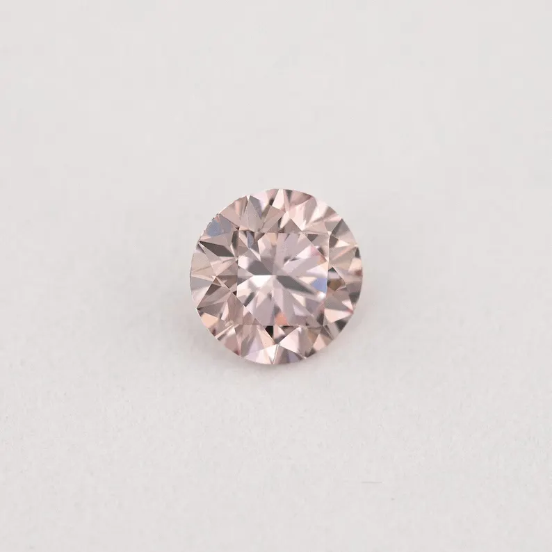 Argyle Certified 0.19ct PC1 Fancy Pink Champagne Natural Argyle Pink Diamond Round Brilliant