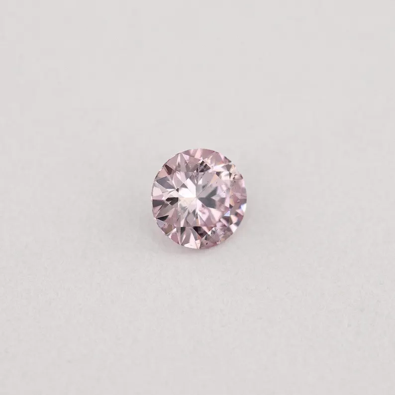 Argyle Certified 0.09ct 7PP Fancy Purple Pink Natural Argyle Pink Diamond Round Brilliant