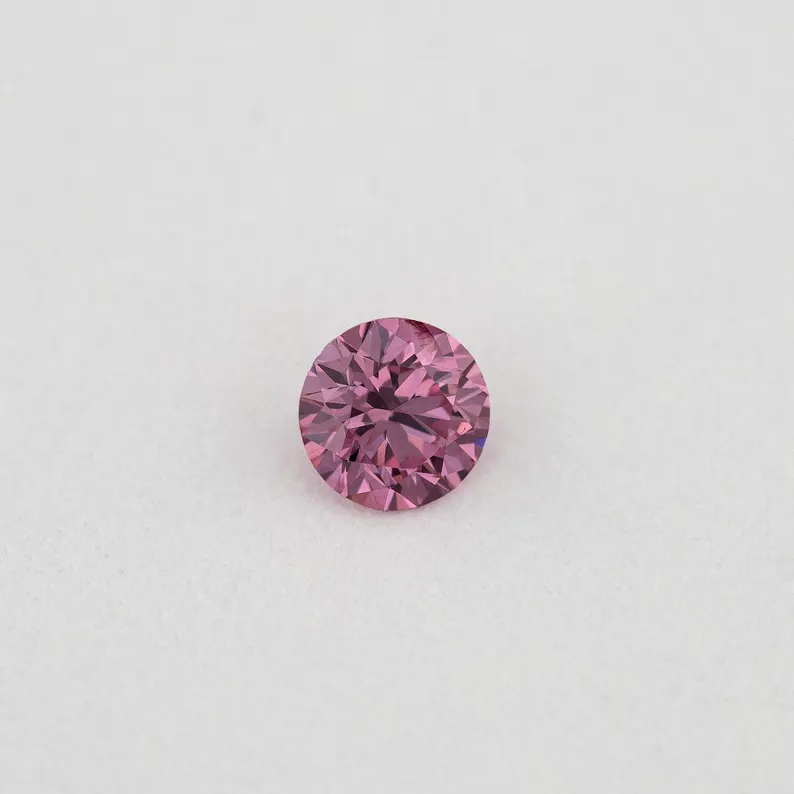 Argyle Certified 0.09ct 3PP Fancy Vivid Purple Pink Natural Argyle Pink Diamond Round Brilliant