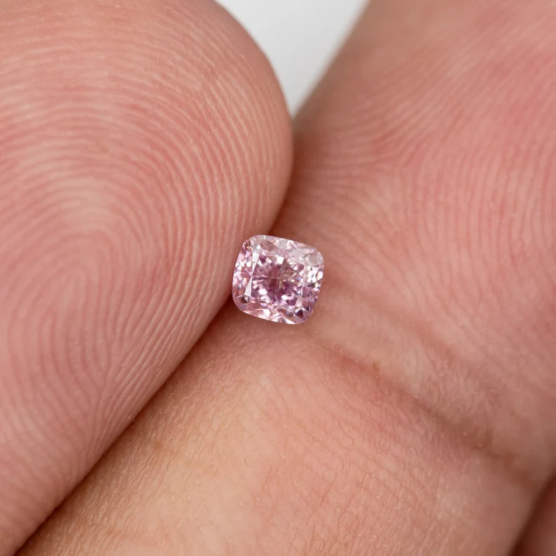 GIA Certified 0.25 Ct Untreated Fancy Intense Purple Pink Natural Diamond Cushion Solitaire|Custom Jewelry|Certificate|natural color|rare
