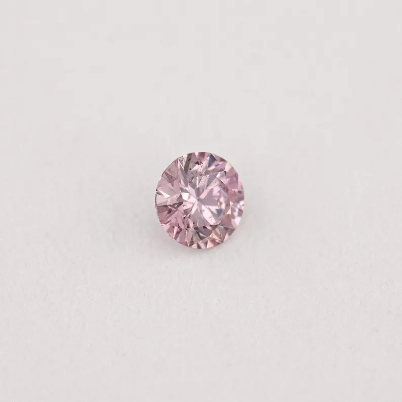 Argyle Certified 0.08ct 7P Fancy Pink Natural Argyle Pink Diamond Round Brilliant