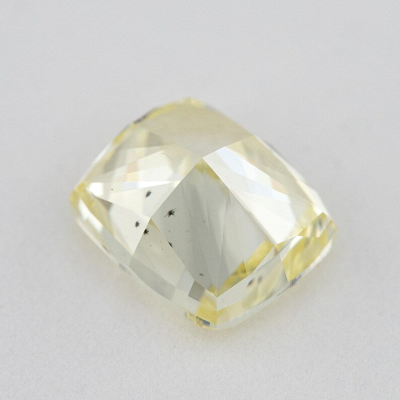 GIA Certified 1.71ct. Fancy Light Yellow Loose Natural Diamond Cushion SI1 Untreated|Certificate|Genuine|Yellow Diamond