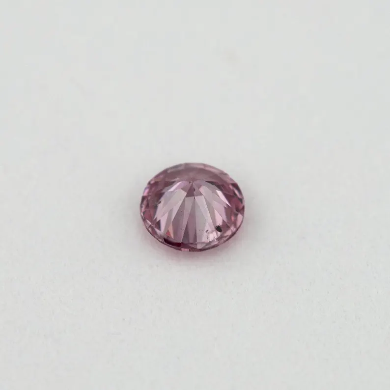 Argyle Certified 0.12ct 4PP Fancy Vivid Purple Pink Natural Argyle Pink Diamond Round Brilliant
