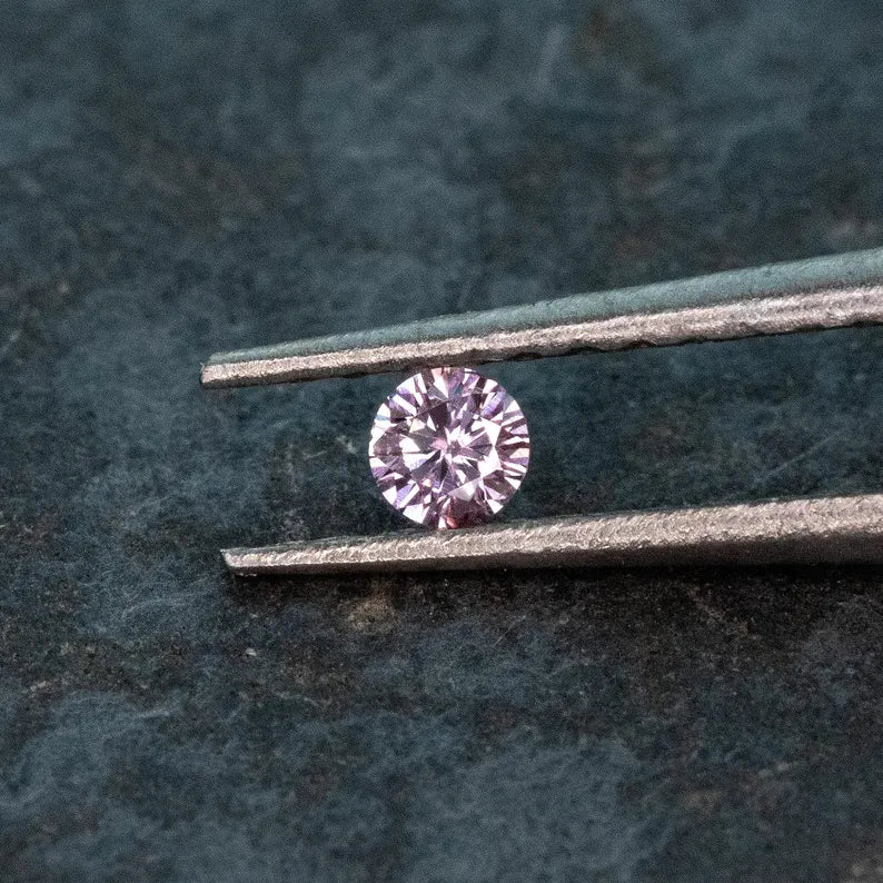 0.05ct Fancy Vivid Pink Loose Natural Pink Diamond Round Brilliant 2.2mm