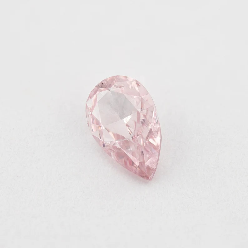 GIA Certified 0.25 Ct Untreated Fancy Pink Natural Diamond Pear Solitaire|Custom Jewelry|Certificate|genuine|natural color|rare