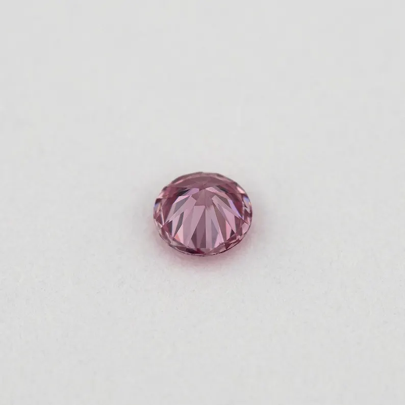 Argyle Certified 0.09ct 3PP Fancy Vivid Purple Pink Natural Argyle Pink Diamond Round Brilliant