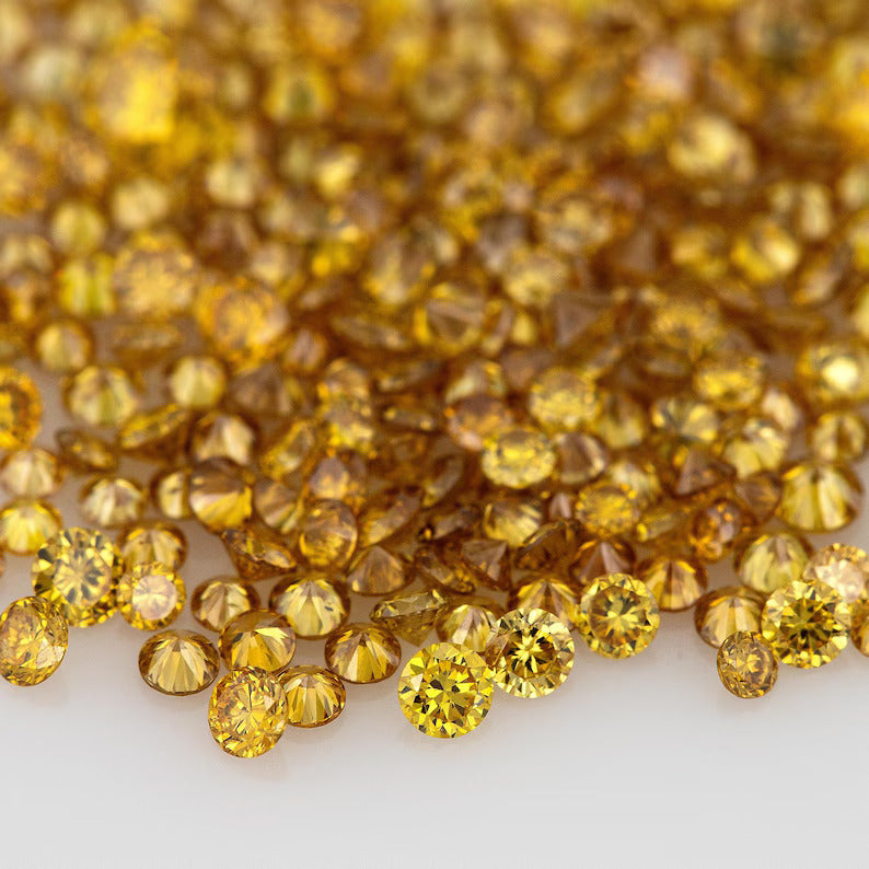 Fancy Vivid Brownish Yellow Golden Coffee | Natural Untreated Diamonds | Round | Melee | Accents | Coffee