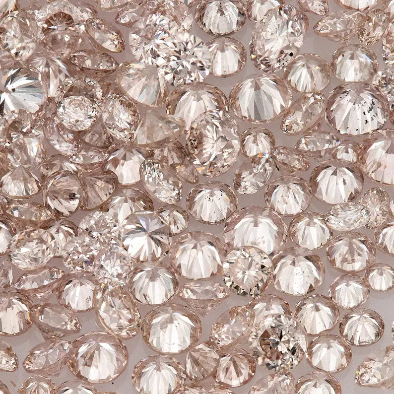 Fancy Pink Rose PR8 Argyle Diamonds | Natural Round Pink Diamonds | Australian Melee Accents | Loose Argyle Pink Stones