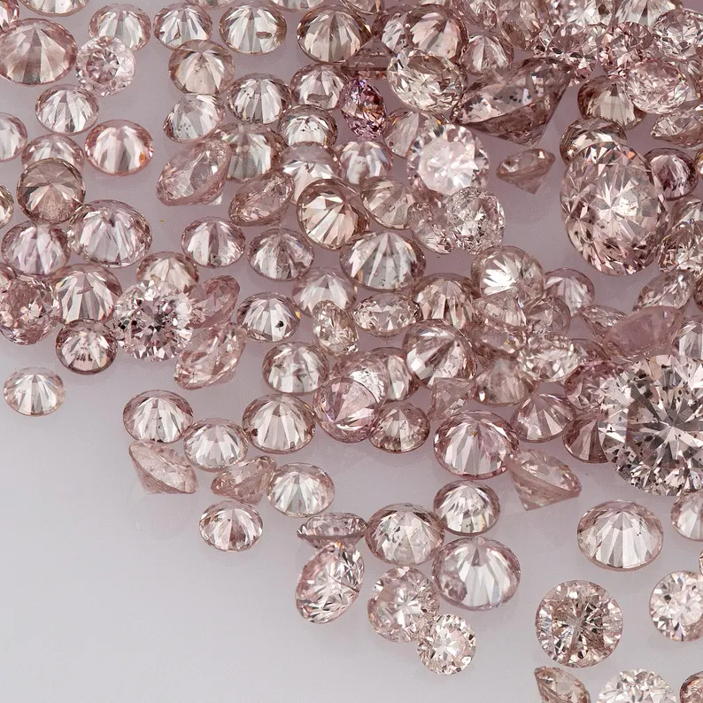 Argyle Pink Diamonds 0.25ct 0.8mm to .8mm mix scoop Dark Pink Diamonds Untreated Natural Pink Diamond Round|Melee|accents|Argyle