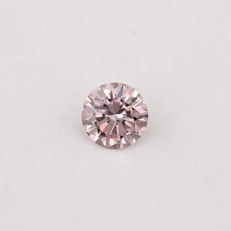 Argyle Certified 0.13ct 7PR Fancy Rose Pink Natural Argyle Pink Diamond Round Brilliant