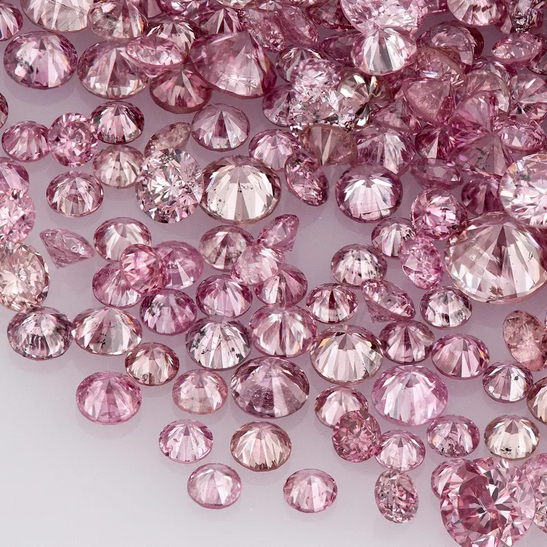 Argyle Pink Diamonds 0.25ct 0.8m to 1.8mm mix scoop Dark Vivid Pink Diamonds Untreated Natural Pink Diamond Round|Melee|accents|Argyle