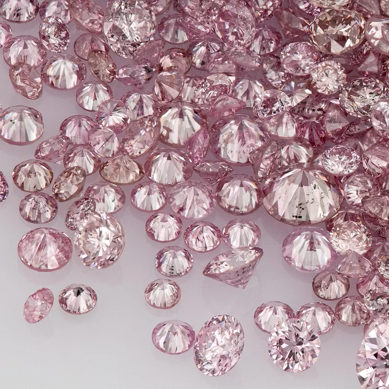 Argyle Pink Diamonds 0.25ct 0.8mm to 1.8mm mix scoop Deluxe Dark Pink Diamonds Untreated Natural Pink Diamond Round|Melee|accents|Argyle