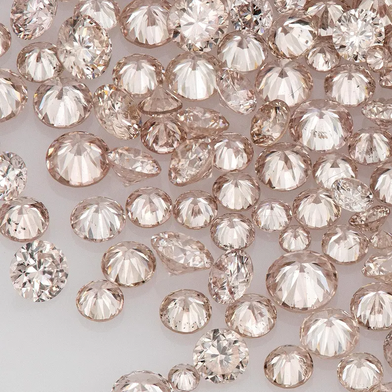 Fancy Pink Rose PR8 Argyle Diamonds | Natural Round Pink Diamonds | Australian Melee Accents | Loose Argyle Pink Stones