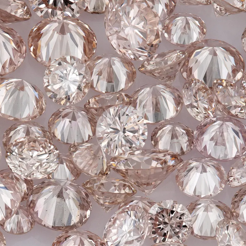 Brownish Pink Diamonds 0.25ct 1.8mm to 2.2mm mix scoop Pink Untreated Natural Diamonds Round|Melee|accents|Cape Yellow
