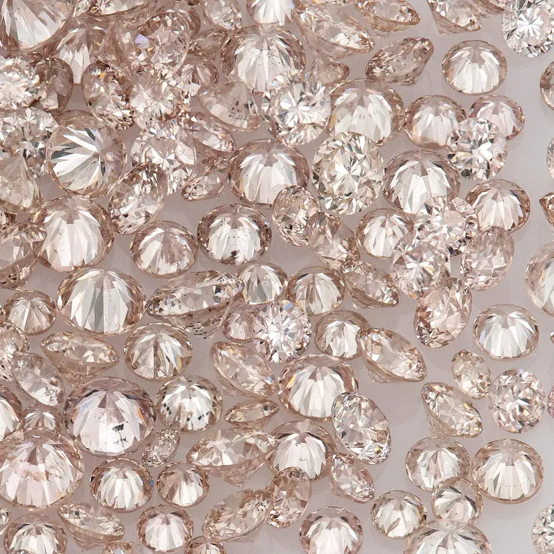 Fancy Pink Rose PR8 Argyle Diamonds | Natural Round Pink Diamonds | Australian Melee Accents | Loose Argyle Pink Stones