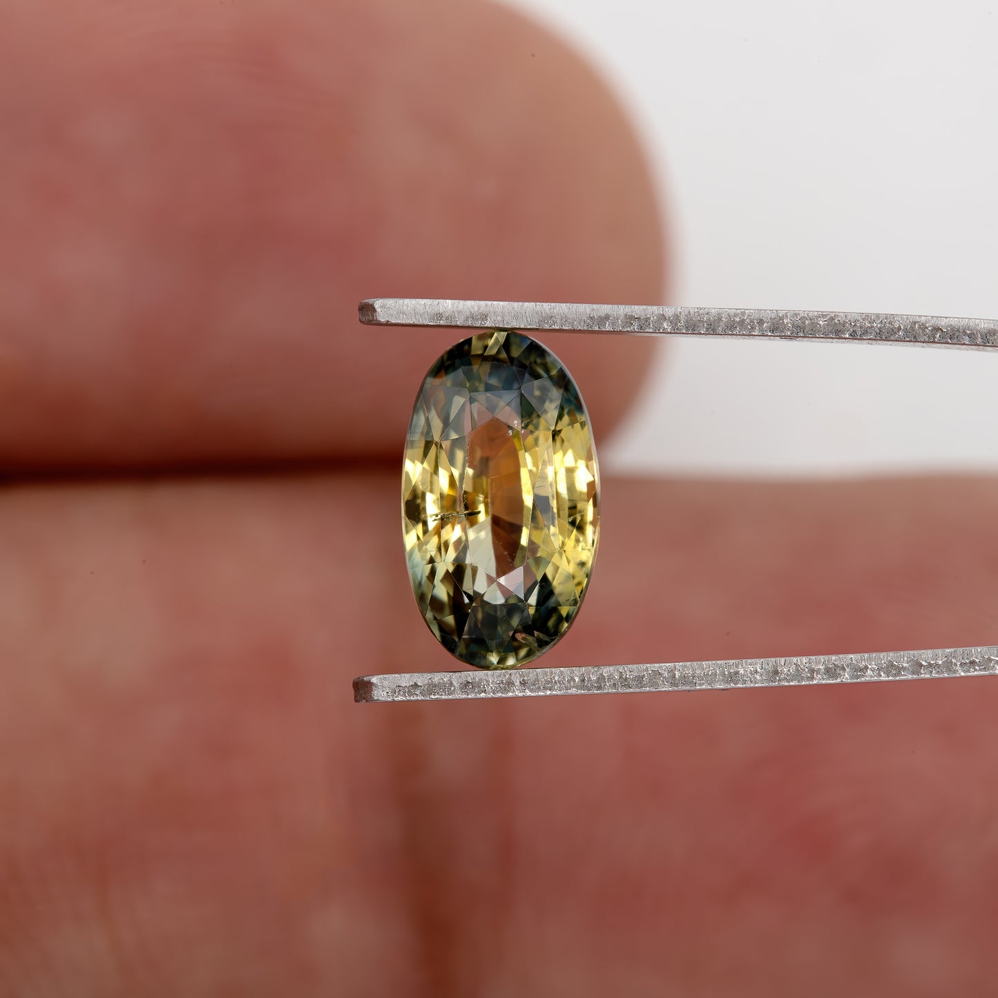 Champagne Yellow and Blue Sapphire | 1.92 Ct Oval Cut Unheated Gemstone | Eye Clean Sapphire for Fine Jewelry and Designer Rings