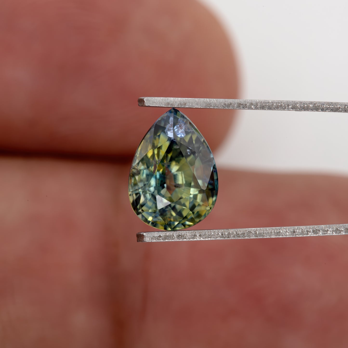 Blue and Champagne Yellow Sapphire | 2.43 Ct Pear Cut Unheated Gemstone | Rare Eye Clean Sapphire for High-End Rings or Pendant Jewelry