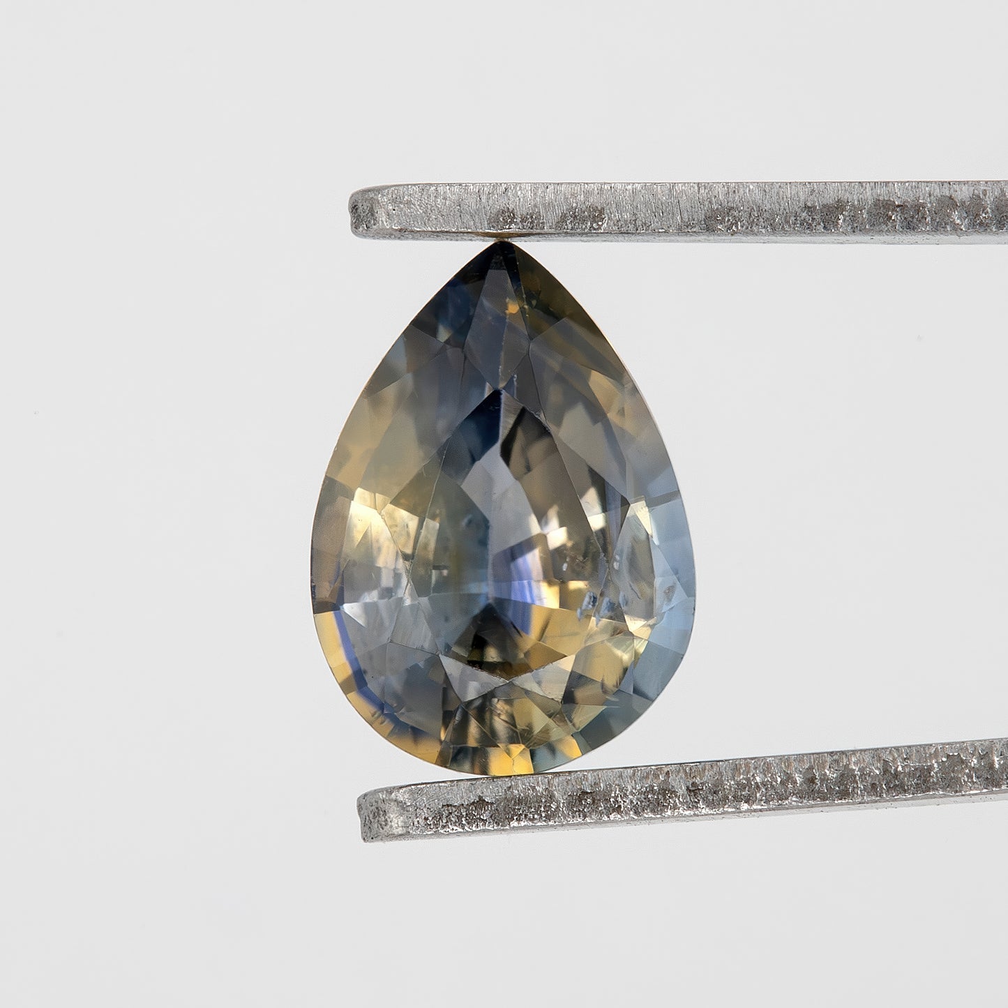 Golden Blue Bicolor Sapphire | 0.84 Ct Natural Unheated Pear Cut | Eye Clean Teardrop Gem for Fine Jewelry & Rings