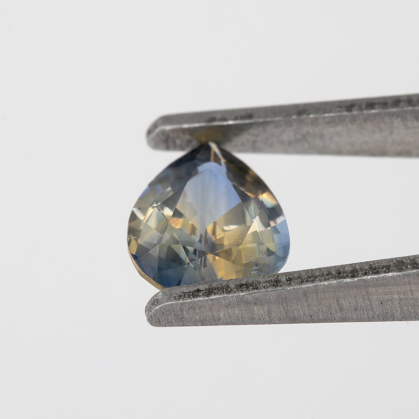 Golden Blue Bicolor Sapphire | 0.84 Ct Natural Unheated Pear Cut | Eye Clean Teardrop Gem for Fine Jewelry & Rings