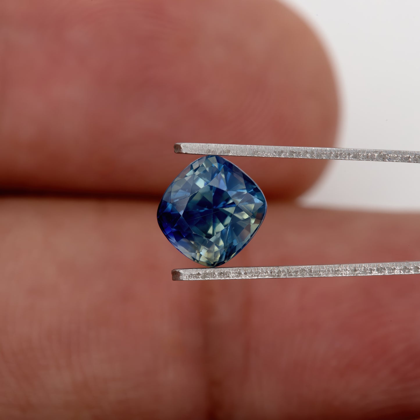Twilight Blue & Champagne Sapphire | 1.48 Ct Cushion Cut Natural Unheated Gem | Eye Clean Stone for Heirloom Rings & Fine Jewelry