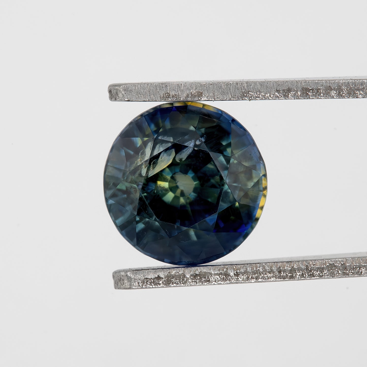 Deep Blue & Champagne Yellow Sapphire | 1.20 Ct Natural Unheated Round Cut Gemstone | Eye Clean Stone for Ring or Pendant