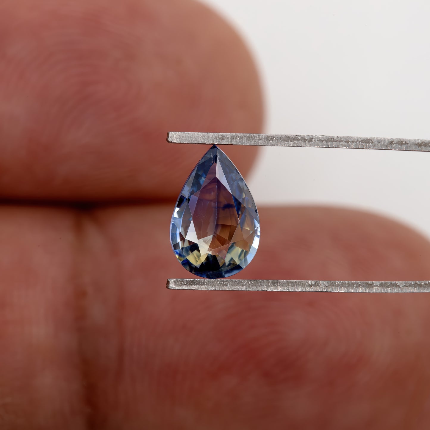 Blue Champagne Yellow Sapphire | 0.95 Ct Pear Cut Untreated Eye Clean Gemstone | Ideal for Engagement Ring or Pendant