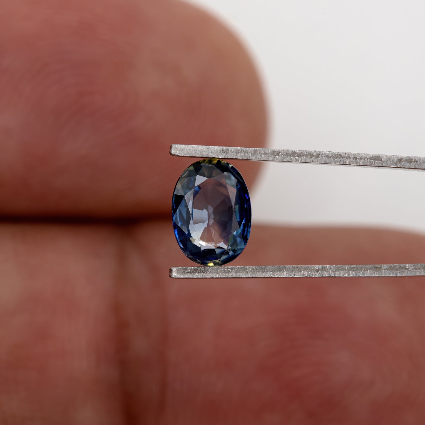 Blue Champagne Sapphire | 0.77 Ct Oval Cut Untreated Bicolor Gemstone | Elegant Sapphire for Engagement Ring or Pendant