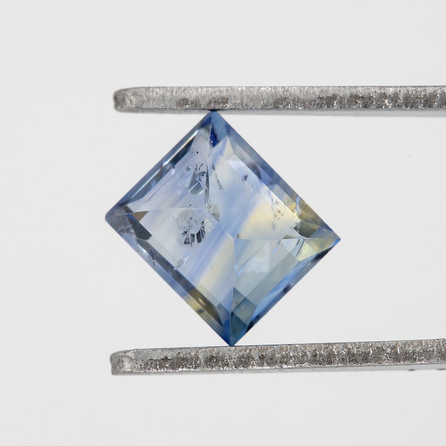Blue Champagne Bicolor Sapphire | 0.84 Ct Carre Cut Untreated Natural Gem | Unique Square Loose Sapphire for Jewelry Design