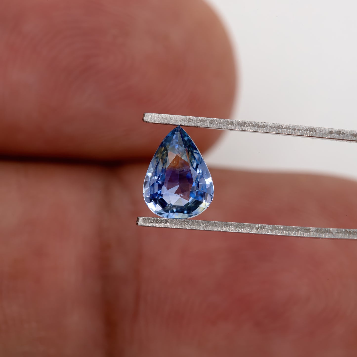 Vivid Blue Champagne Bicolor Sapphire | 0.87 Ct Pear Cut Untreated Gemstone | Elegant Loose Sapphire for Fine Jewelry Design
