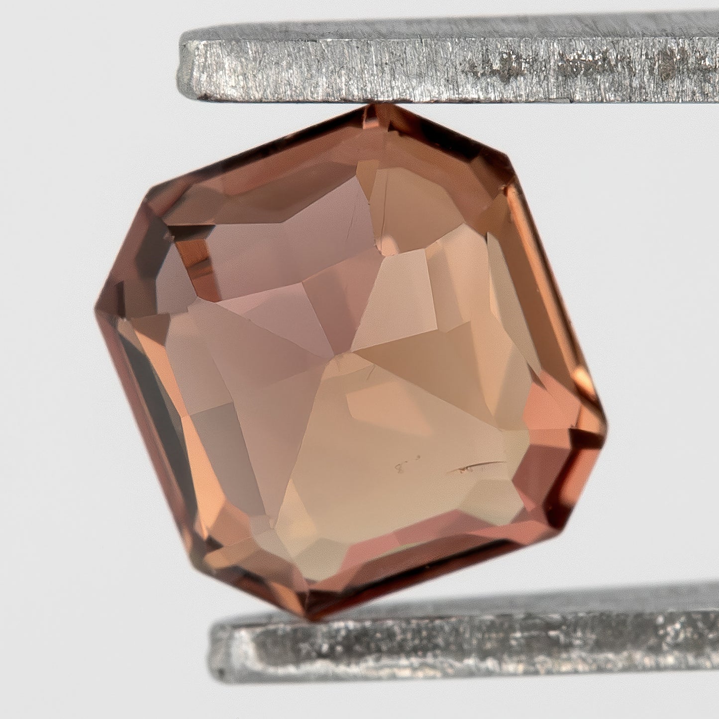 Peach-Brown | Asscher Cut Natural Sapphire 0.77ct | Heated Gem | Eye Visible Inclusions | Ideal for Bold Rings, Pendants & Fine Jewelry