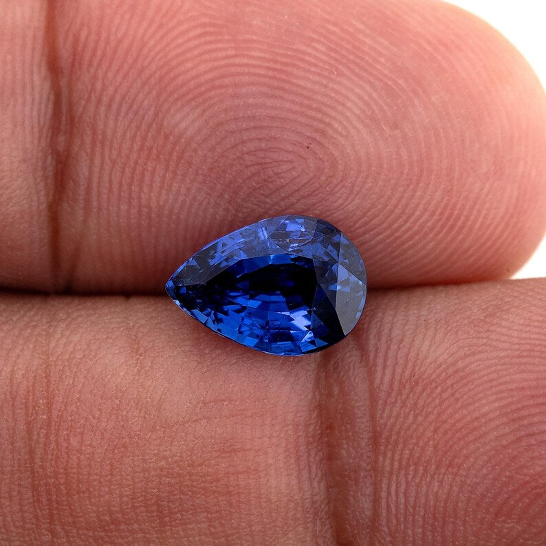 2.29 ct. Natural Blue Sapphire Pear Ceylon Sri Lanka Heated