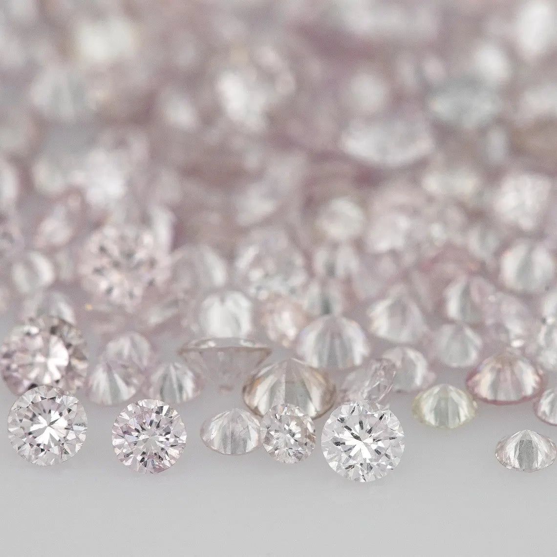 Light Pink Diamonds 0.25ct 1.3mm to 2.5mm mix scoop Fancy Light Purple Pink Untreated Natural Diamonds Round|Melee|accents|Pink Diamonds