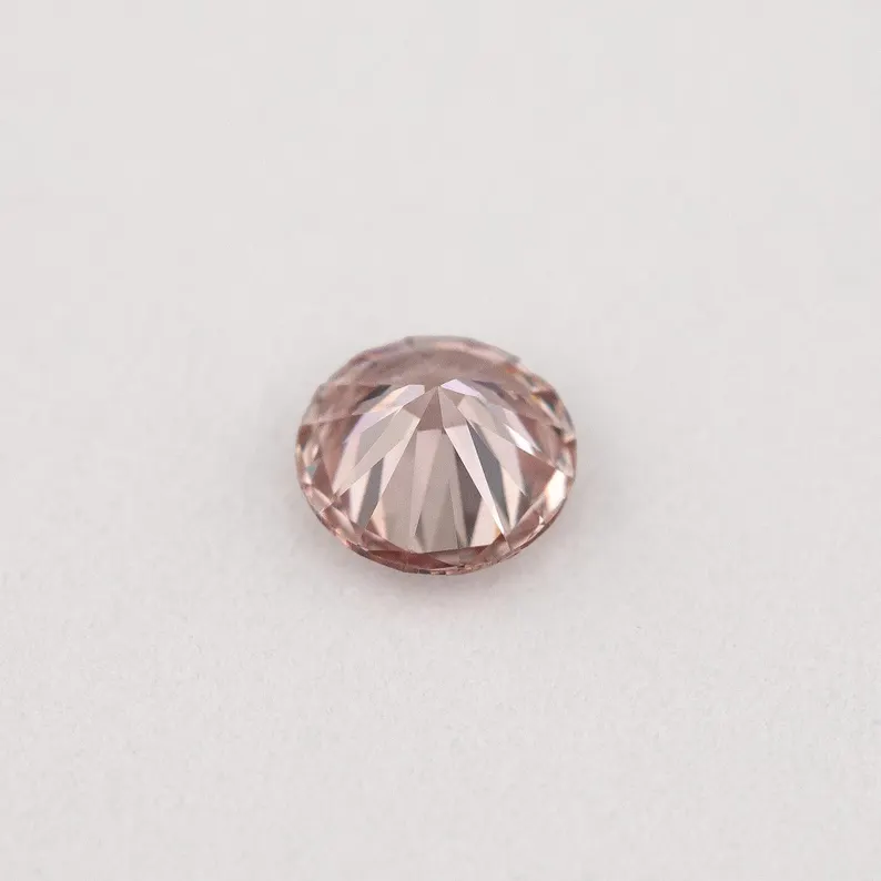 Argyle Certified 0.19ct PC1 Fancy Pink Champagne Natural Argyle Pink Diamond Round Brilliant