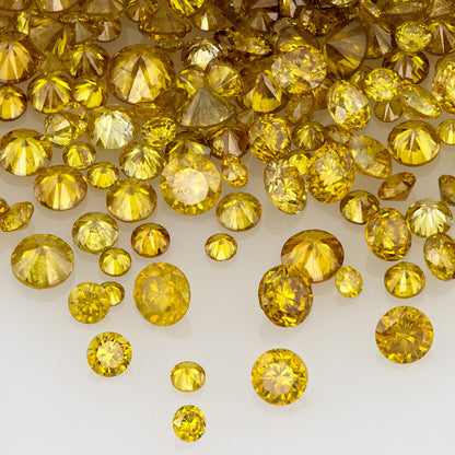 Fancy Greenish Canary | Canary Diamonds 0.25ct | Mix Scoop | Fancy Vivid Greenish Yellow | Untreated Natural Diamonds | Round | Melee | Accents | Canary Yellow